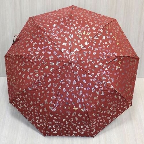 Смарт-зонт Crystel Eden, полуавтомат, 2 сложения, купол 100 см, 9 спиц, система «антиветер», для женщин, красный
