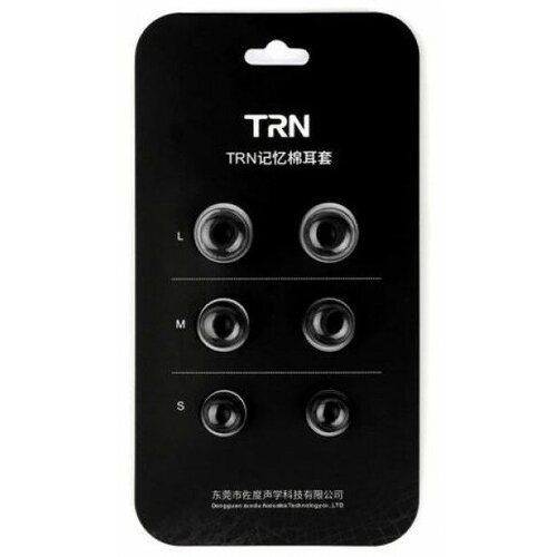Наушники Амбушюры TRN Memory Foam (3 пары, черный)