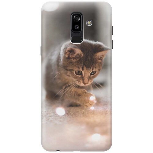 фото Gosso ультратонкий силиконовый чехол-накладка для samsung galaxy j8 (2018) с принтом "котенок и свет"