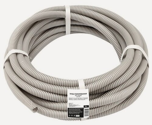 Изображение товара Труба гофрированная Rexant из ПВХ с зондом 20 мм (бухта 10 м/уп.)