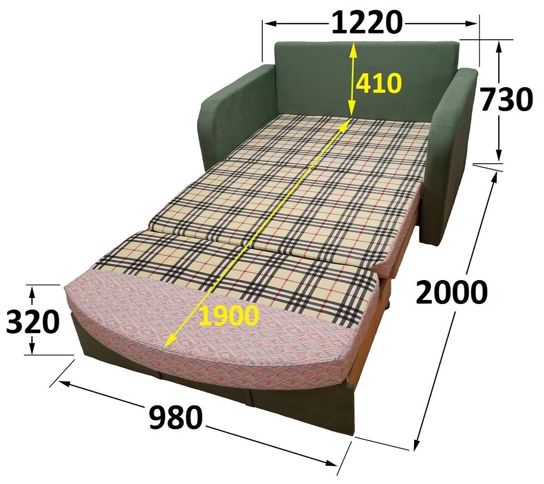 Раскладной диван-кровать StylChairs Соня, обивка: текстиль/экокожа, цвет: шоколад - фотография № 12