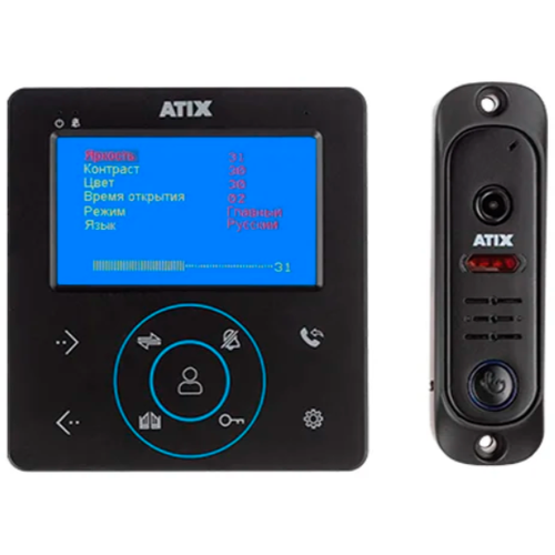 Комплект видеодомофона ATIX AT-I-K410C/T черный