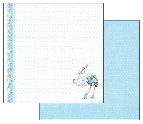 Бумага двухсторонняя для скрапбукинга Малыш и аист STAMPERIA 31,5 х 30,5 см SBB546