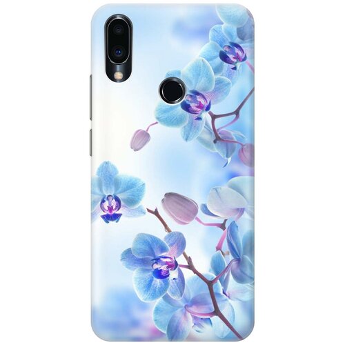 фото Cиликоновый чехол на meizu note 9 / мейзу ноут 9 с принтом "голубые орхидеи" gosso