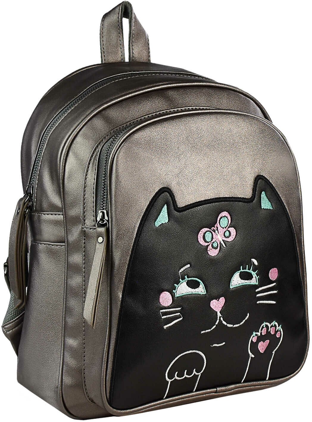 Рюкзак 35х26х16 см, серый с котом (48368) Феникс+ - фото №2