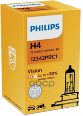 Лампа Галогенная H4 12V 60/55W "Philips" Vision (+30%) Philips арт. 12342PRC1