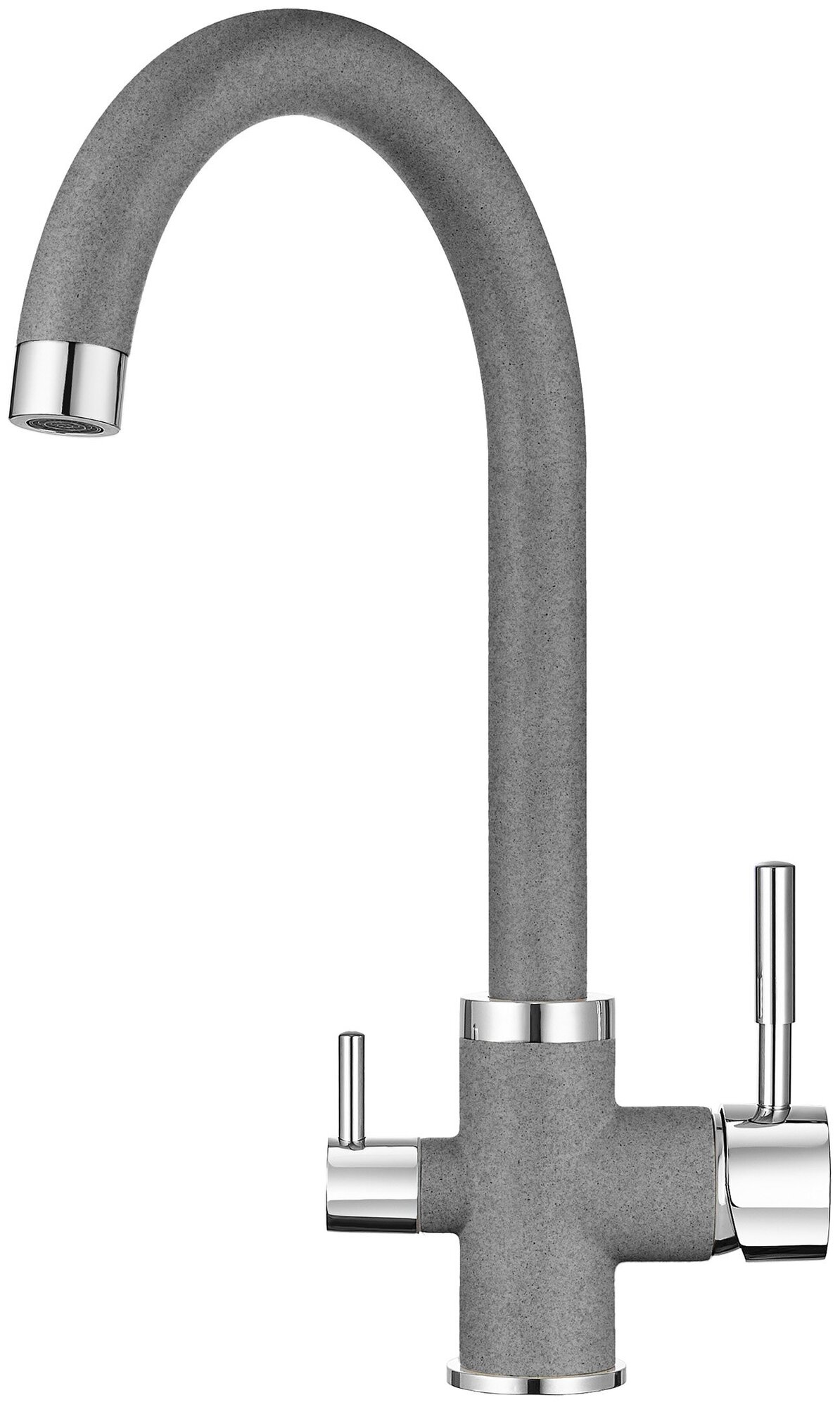 Кухонный смеситель GRANULA 2168, графит (чёрно-серый)