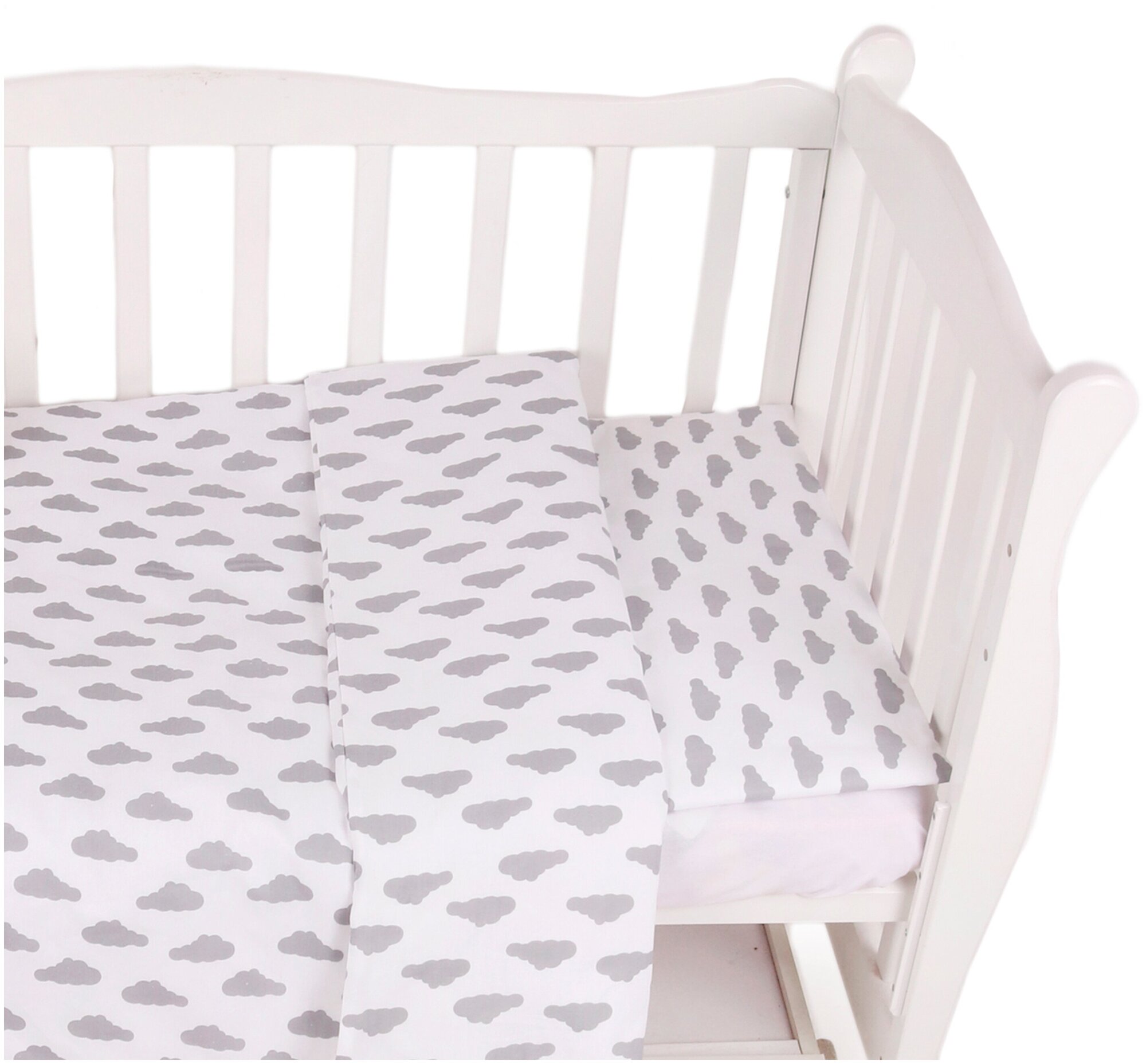 Комплект постельного белья Amarobaby Baby Boom, цвет: серый/белый - фото №7