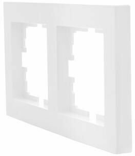 Рамка 2-местн. горизонт. VESNA бел. LEZARD 742-0200-147 — фото 1