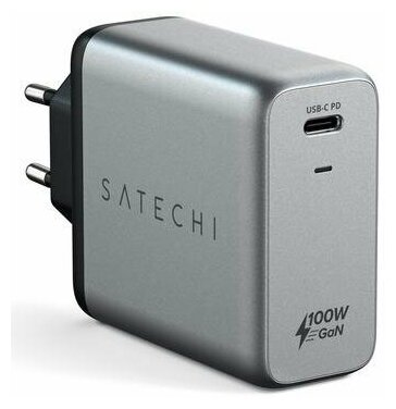 Адаптер Satechi ST-UC100WSM-EU 100W USB-C PD GaN Wall Charger - Space Gray