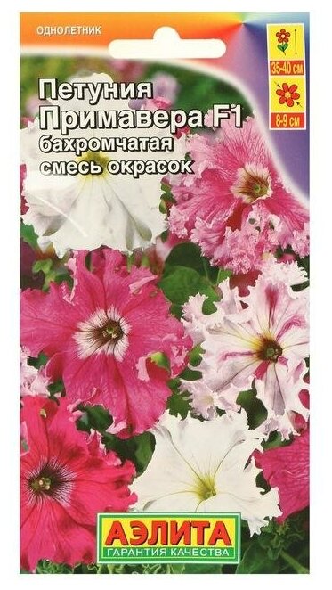 Семена Цветов Петуния Примавера F1 бахромчатая смесь окрасок 7шт 3 шт