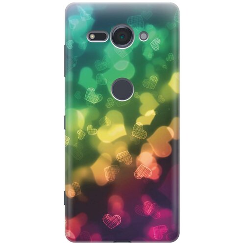 фото Re:pa накладка transparent для sony xperia xz2 compact с принтом "сердечки"