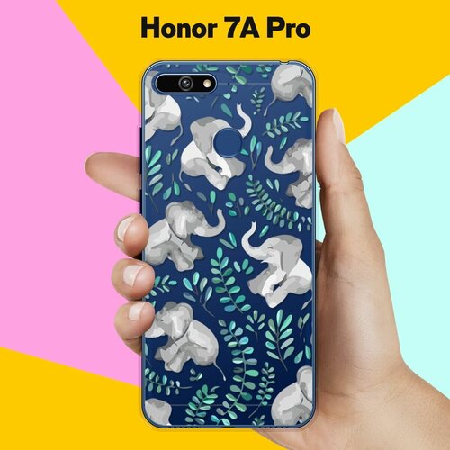 Силиконовый чехол Узор из слонов на Honor 7A Pro силиконовый чехол узор из слонов на honor 7a pro