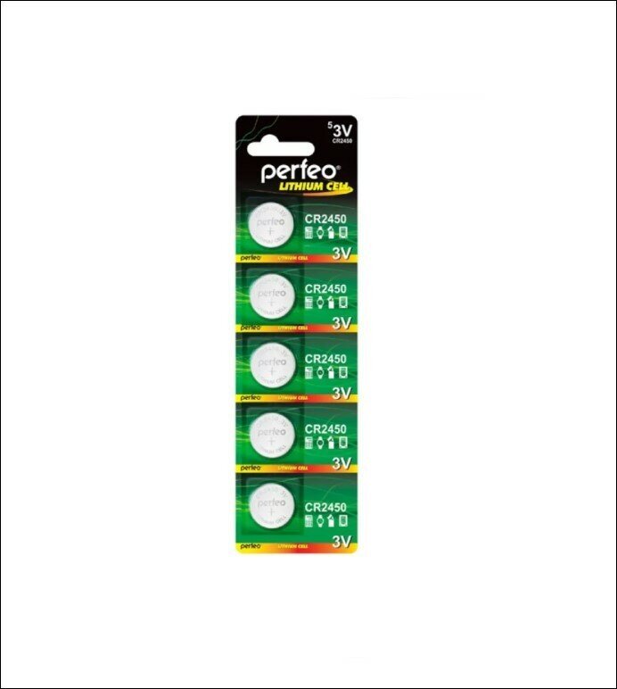 Батарея Perfeo Lithium Cell CR2450 BL-5 CR2450 (5шт) блистер - фото №4