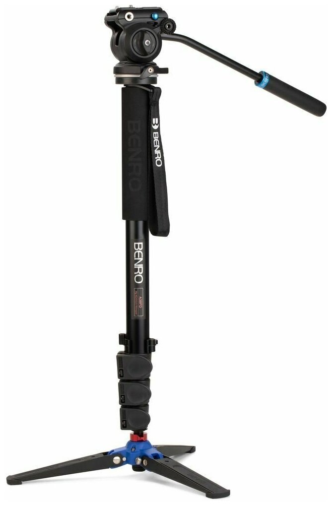 Benro A38FDS2PRO видеомонопод с головой серии 3/4 секционный/зажимы - клипсы/алюминиевый