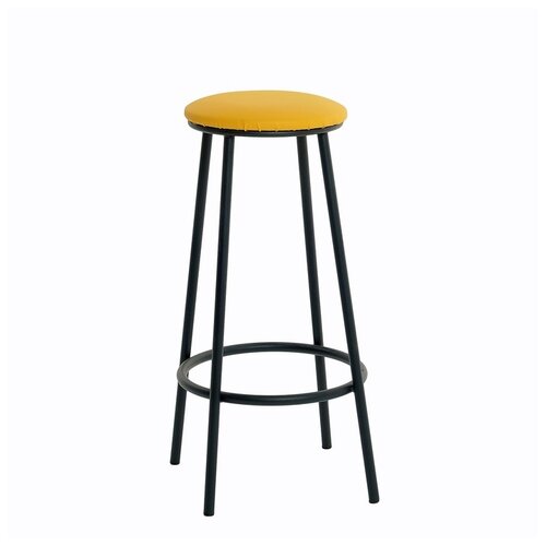 фото Табурет барный "высокий", черный/желтый 4181575 доляна