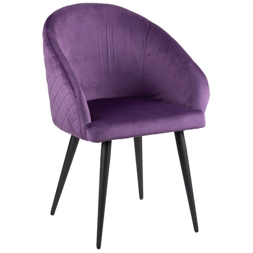 фото Кресло dora karlsbach сиденье из бархата фиолетового цвета 60*51*86 см, ножки черные