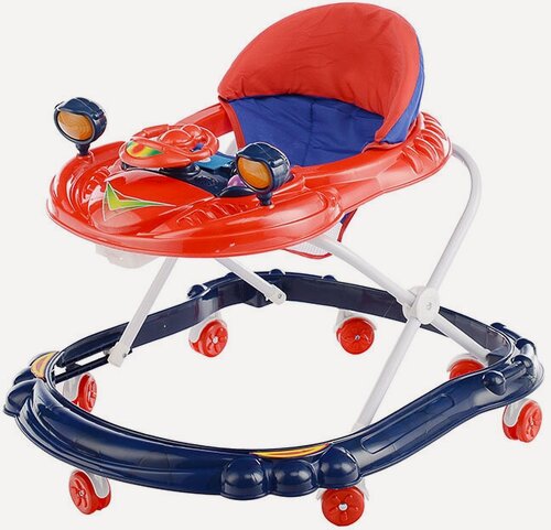Изображение товара Ходунки детские музыкальные со светом, с рулем Oubaoloon 906-2-4 , 7 колес, до 12 кг, в пакете