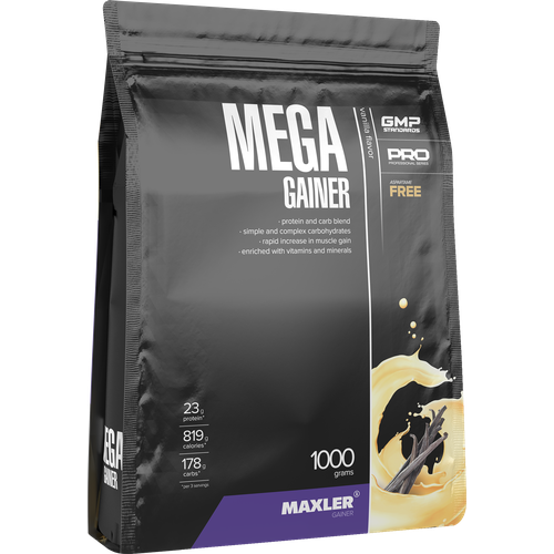 Гейнер Maxler Mega Gainer 1 кг - Ваниль гейнер maxler mega gainer vanilla 1 кг