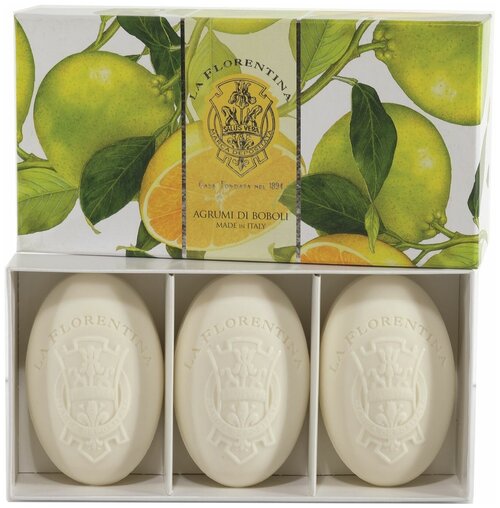 La Florentina Мыло кусковое Citrus, 3 уп., 3 шт., 558 мл, 150 г