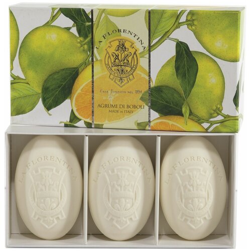 La Florentina Мыло кусковое Citrus, 3 уп., 3 шт., 558 мл, 150 г