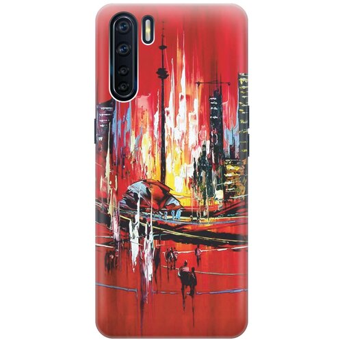 фото Cиликоновый чехол на oppo a91 / reno3 / оппо а93 / рено 3 с принтом "акварельный город" gosso