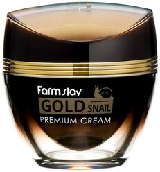 Farmstay Gold Snail Premium Cream Премиальный крем для лица с золотом и муцином улитки, 50 мл