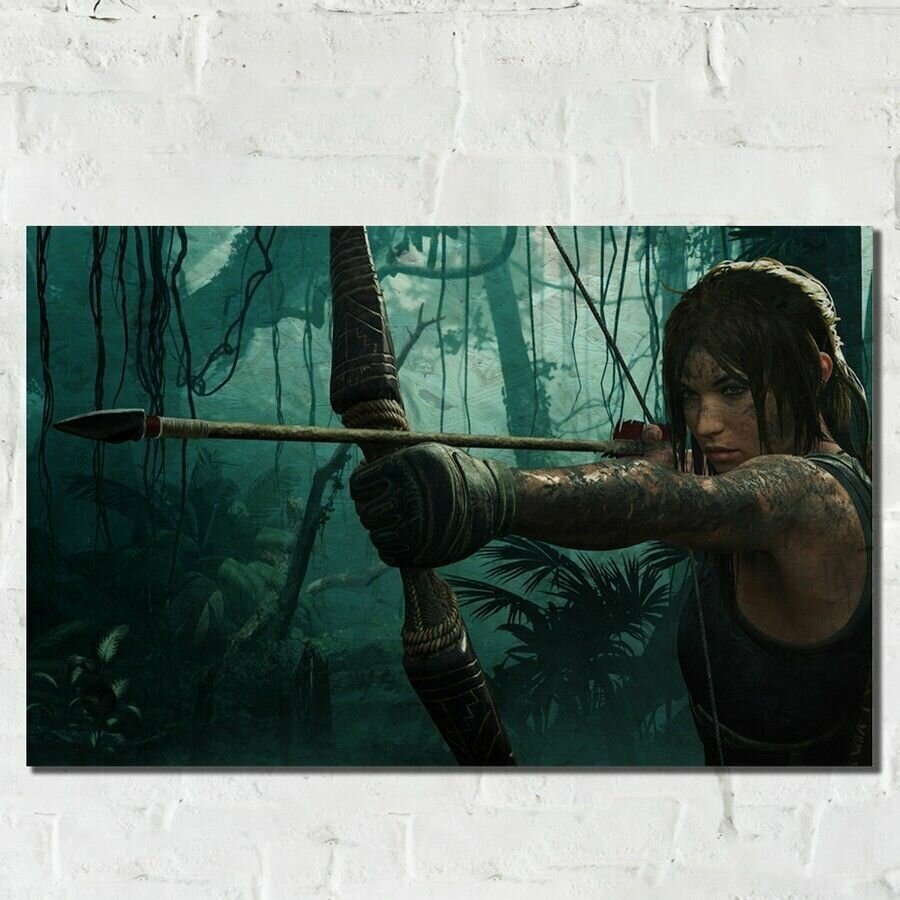 Картина интерьерная на рельефной доске, рисунок ОСП игра Shadow of the Tomb Raider - 12223