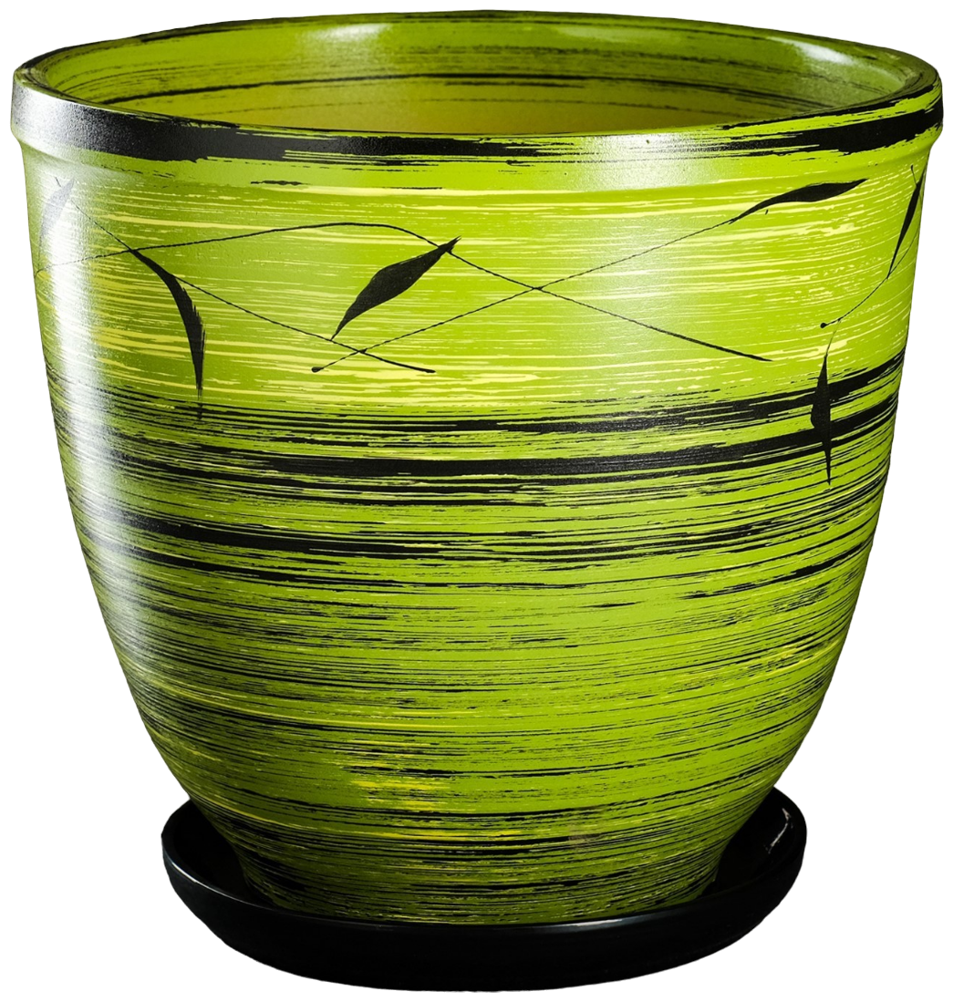 фото Горшок Сима-ленд с поддоном напольный Листья