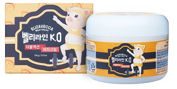 Elizavecca Milky Piggy Belly Line K.O Double Action P.P Cream Подтягивающий детокс-крем для тела 100г