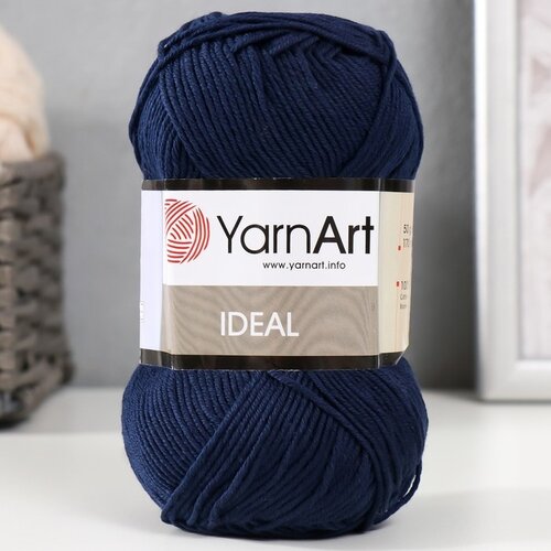 Пряжа YarnArt Ideal, 100 % хлопок, 50 г, 170 м, 1 шт., 241 темно-синий