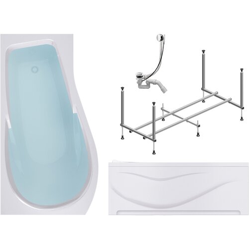 TIMO Комплект Акриловая ванна VINO1792L 170*92*66+Каркас + Слив-перелив+Фронтальная панель