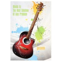 Дневник для музыкальной школы, "Красочная гитара", мягкая обложка, 48 листов