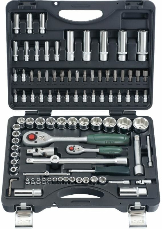 Набор инструментов FORCE 94 предмета с универсальными 6-гранными головками для целых и сорванных граней SL 1/4 1/2 4941R