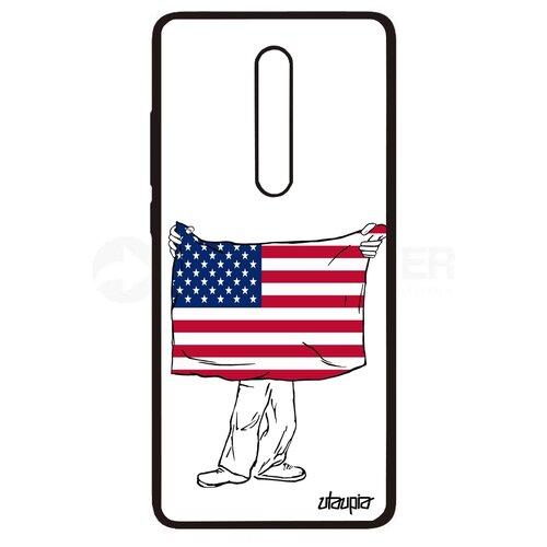 фото Чехол на смартфон mi 9t, "флаг соединенных штатов с руками" туризм государственный utaupia