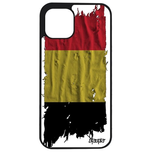 фото Чехол для мобильного iphone 12, "флаг бельгии на ткани" патриот государственный utaupia