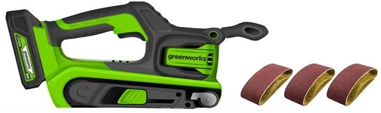 Ленточная шлифовальная машина бесщеточная аккумуляторная Greenworks, 24V, без АКБ и ЗУ, - фото №11