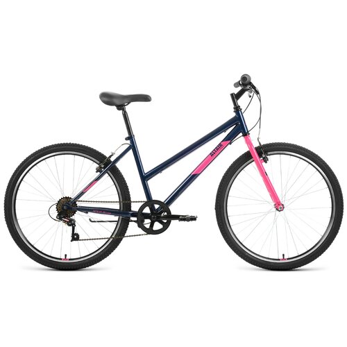Велосипед ALTAIR MTB HT 26 low (26 6 ск. рост. 15) 2022, темно-синий/розовый, IBK22AL26118 детский велосипед altair mtb ht 20 low год 2022 цвет розовый белый