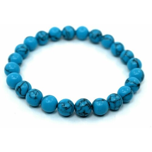 фото Handinsilver ( посеребриручку ) браслет из глянцевой светло-синей бирюзы 8мм