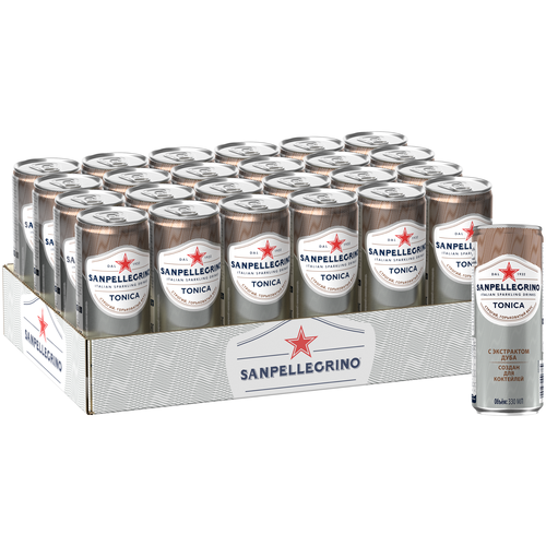 Газированный напиток Sanpellegrino Tonica, 0.33 л, металлическая банка, 24 шт.