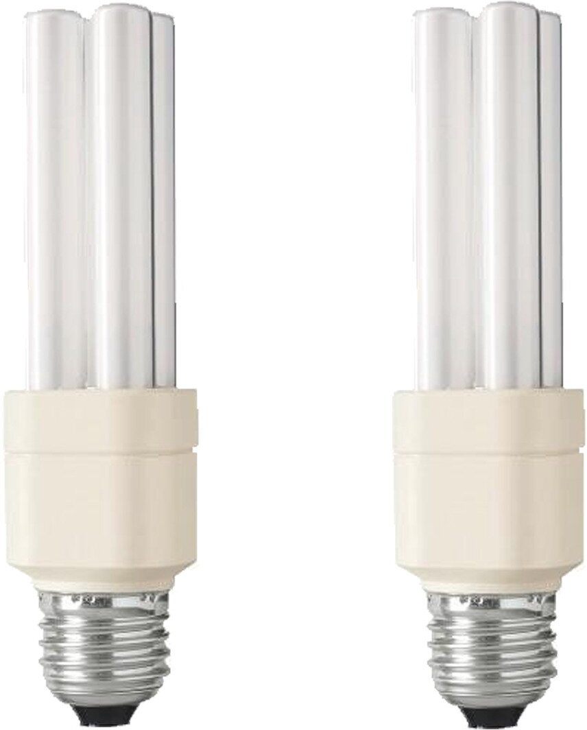 Лампочка Philips Master PL-Electronic 11w 827 E27 энергосберегающая, тёплый белый свет / 2 штуки