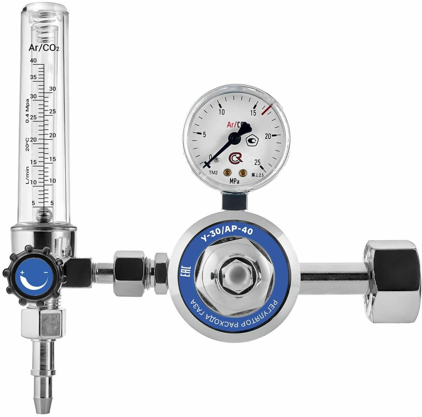 Регулятор для углекислоты и аргона У-30/АР-40-Р (манометр+ротаметр)