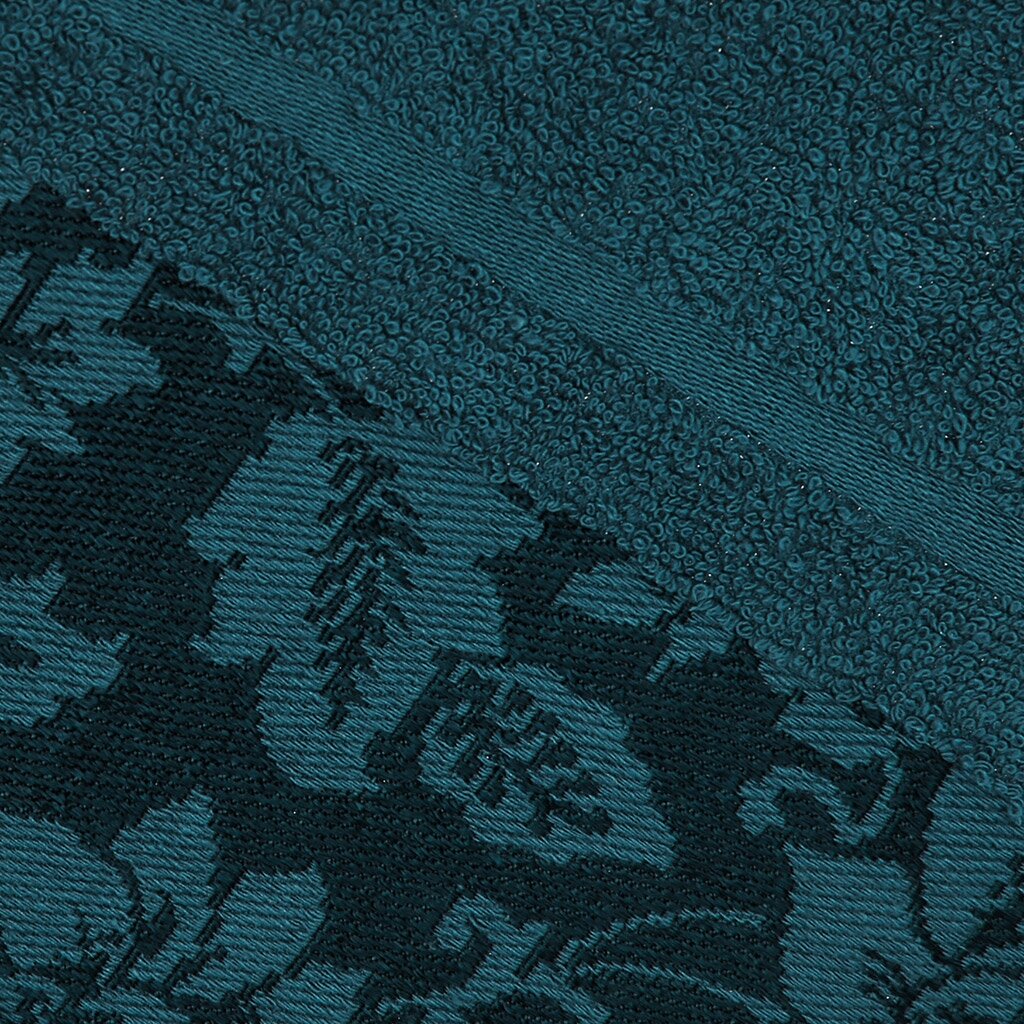 Полотенце махровое "Сильвия" 50х90см, гладкокрашенное, 375г/м2, темно-бирюзовый (морская волна) (Россия) - фотография № 4