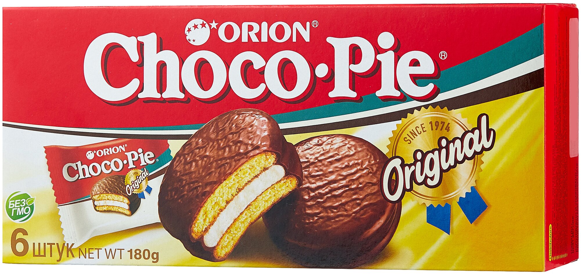 Пирожное Choco Pie Orion г 180гр (6 штук)