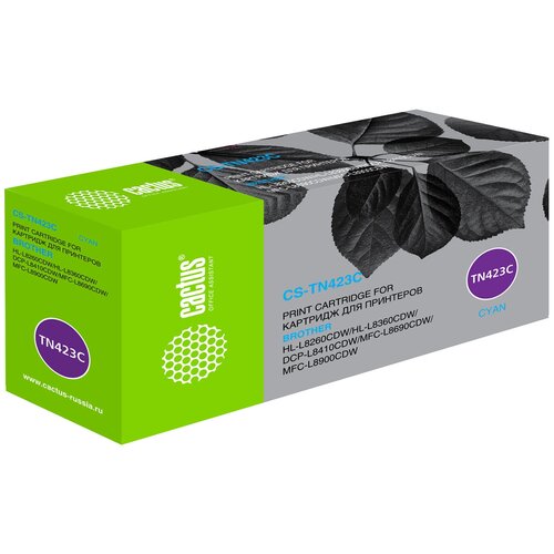Картридж Cactus CS-TN423C голубой 4000 страниц совместимый для Brother DCP L8410CDWHL L8260CDWMFC L8690CDW 1240₽
