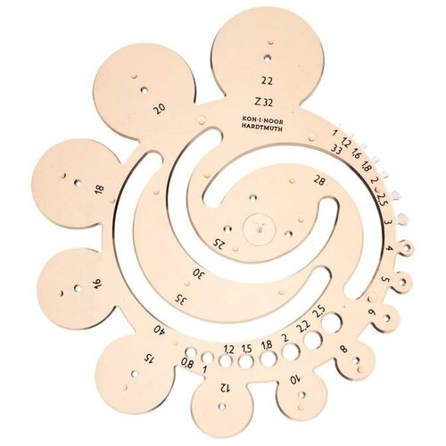 Трафарет K-I-N 7490 окружности с разными радиусами, дымчатый crtol 2 в 1 деревообрабатывающая прямая линия линейная дуга с карандашом инструмент для рисования