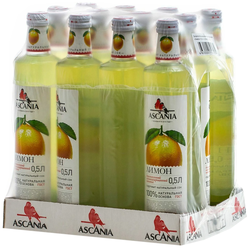 Газированный напиток Ascania Лимон, 0.5 л, 12 шт.
