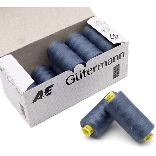 Нить оверлочная (4 шт.) Gutermann Mara №120/1000 м, 100% полиэстер, 112 серо-синий джинс