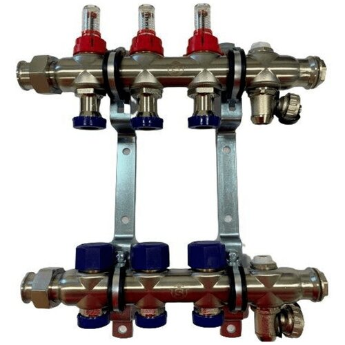 Коллекторная группа для теплого пола c расходомером 1x3 отводов TST