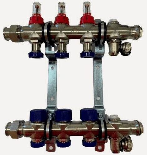 Изображение товара Коллекторная группа для теплого пола c расходомером 1"x3 отводов TST